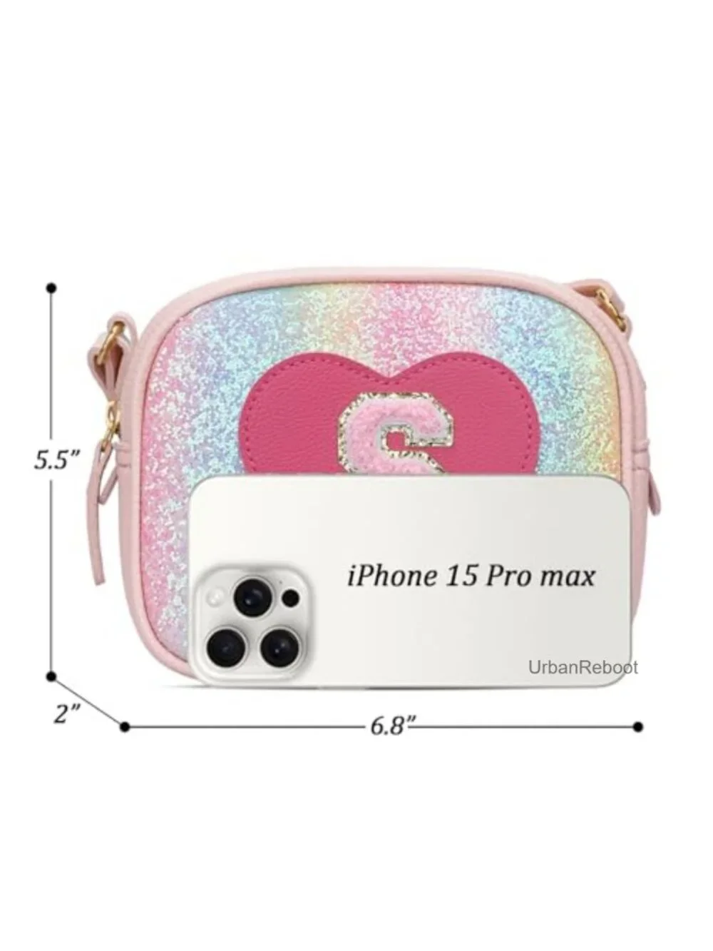 Heart Crossbody Purse Faux Leather Adjustable Strap Kids Girls Gift